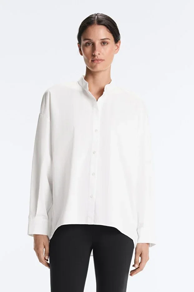 Oysho Mandarin collar 100% cotton shirt