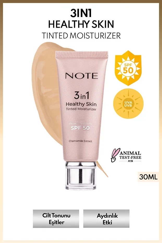 3 in 1 Healthy Skin Tinted Moisturizer 50 SPF Tone Equalizing Brightening Cream - 10 Medium