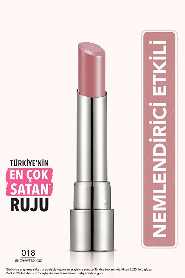 Flormar Moisturizing Glossy Lipstick - Sheer up Lipstick - 018 Enchanted Kiss - 8682536097864