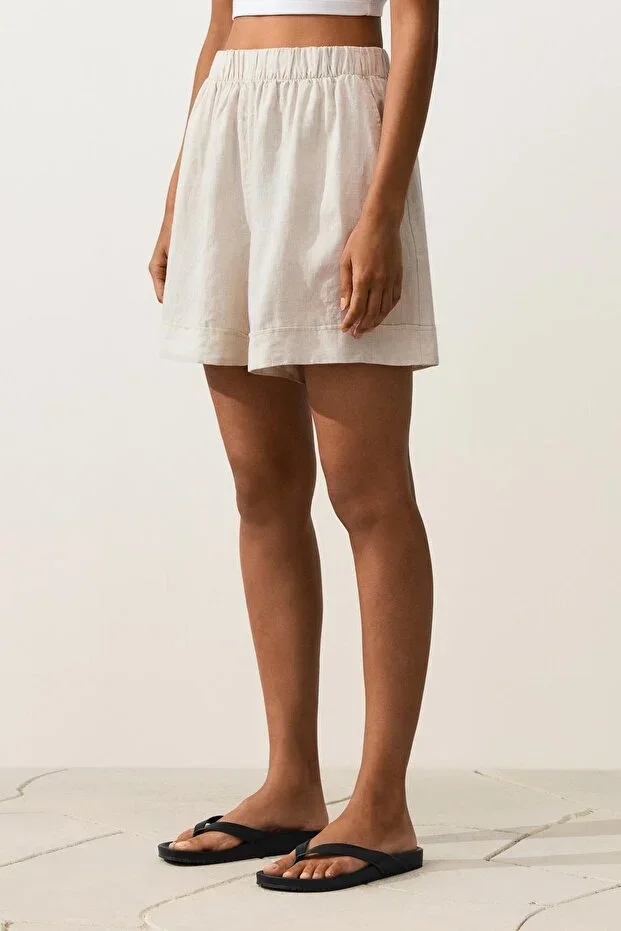 Oysho 100% linen bermuda