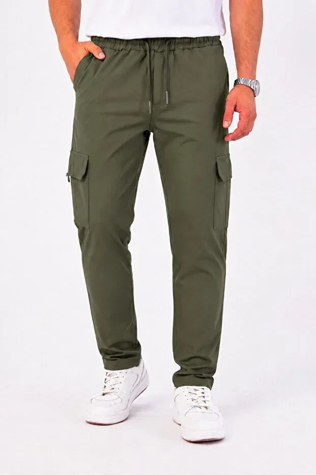 Tactical Taktik Pants Outdoor Cargo Pocket Stretchy Khaki Color