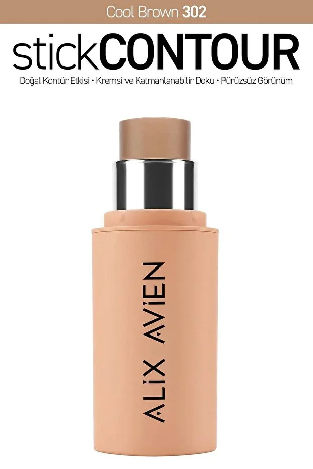Layerable Creamy Textured Moisturizing Vitamin E Stick Contour - Stick Contour 302 Cool Brown