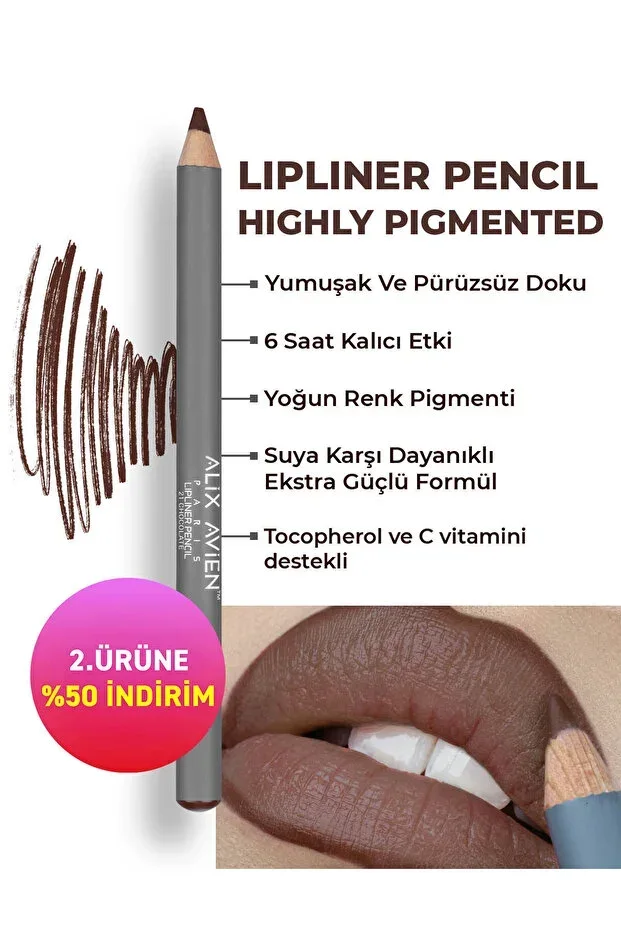 Long-Lasting Non-Smudging Moisturizing Lip Liner - Lipliner Pencil 21 Chocolate