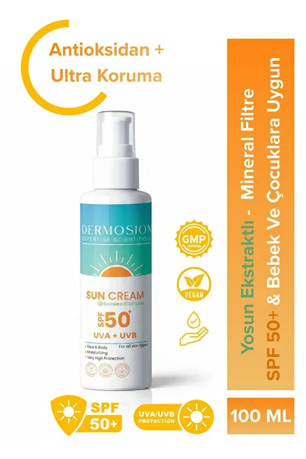 SPF 50+ Algae Extract Extra Nourishing Formula With Mineral Filter And High Protection Sun Cream Baby and Child 100ml