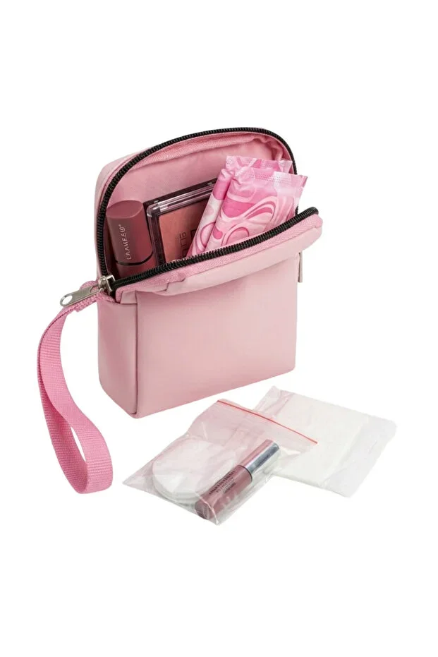 Pudra Pink Women's Sanitary Pad Storage Bag - Mini Organizer Case - 10x14x3 cm