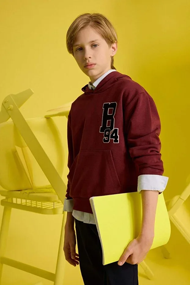 Oversize Wide Fit Hooded School Sweatshirt Boys F2714A825AU