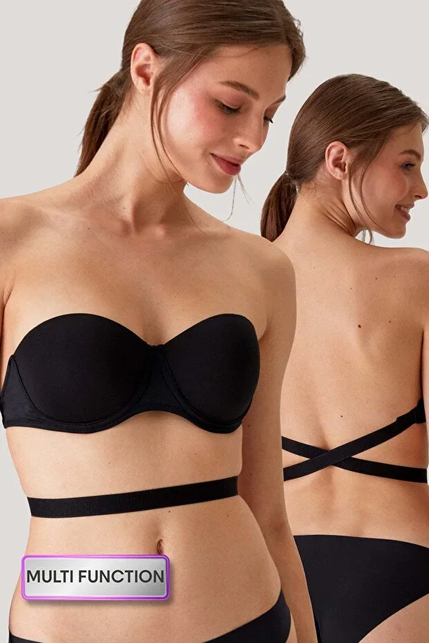 Women's 6627 Pisa Padded Push-up Strapless Multi Function Bra