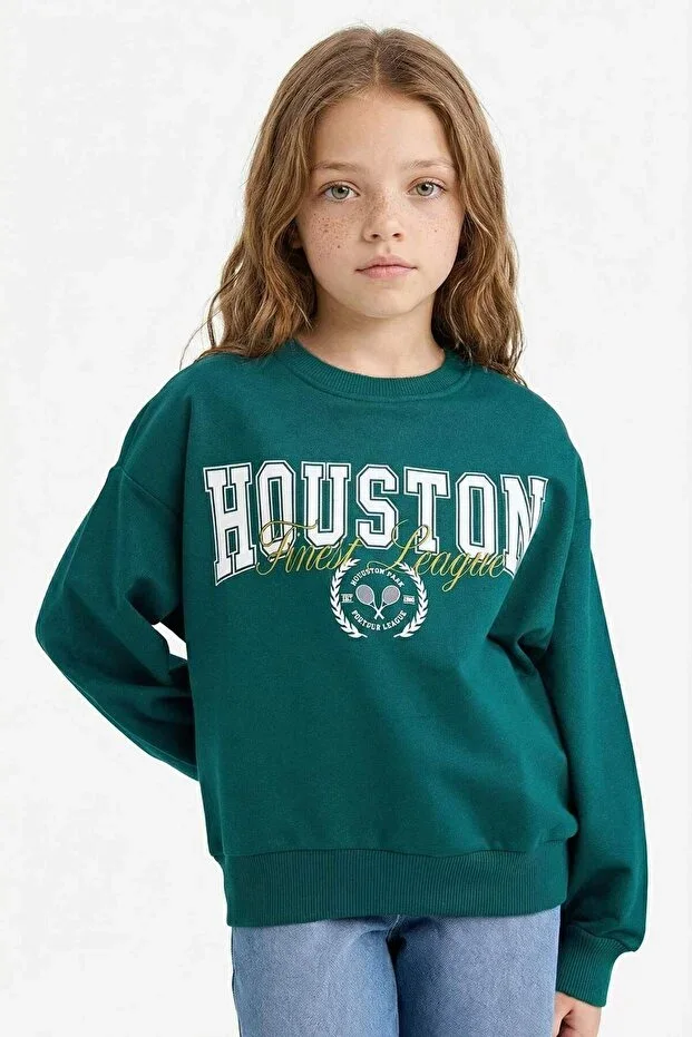 Relax Fit Crew Neck Printed Sweatshirt Girls E8894A825AU