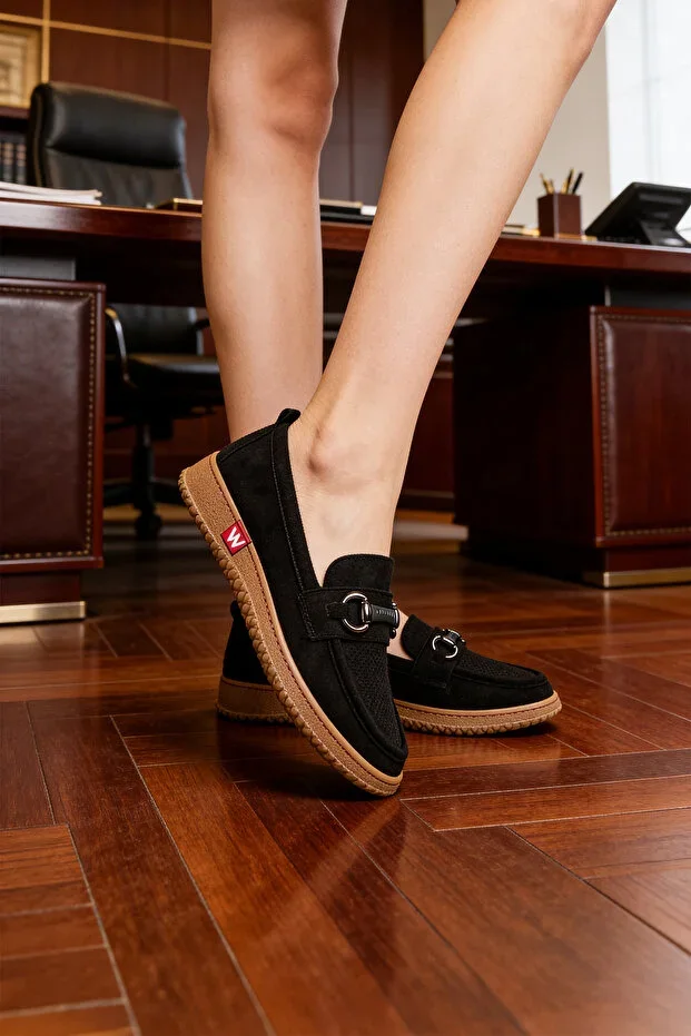 Women's Buckled Ballet Flats Comfortable Lightweight Sole Daily Chic Model