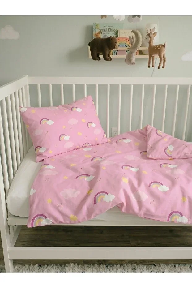 Baby Duvet Cover Set 3 pcs | 100x150 cm, Zippered, Hypoallergenic, 70% Cotton, Patterned