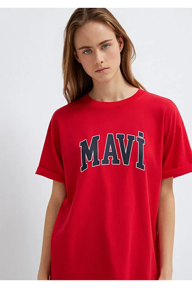 Mavi Logo Print Yellow T-shirt Oversize / Wide Cut 1600843-71315
