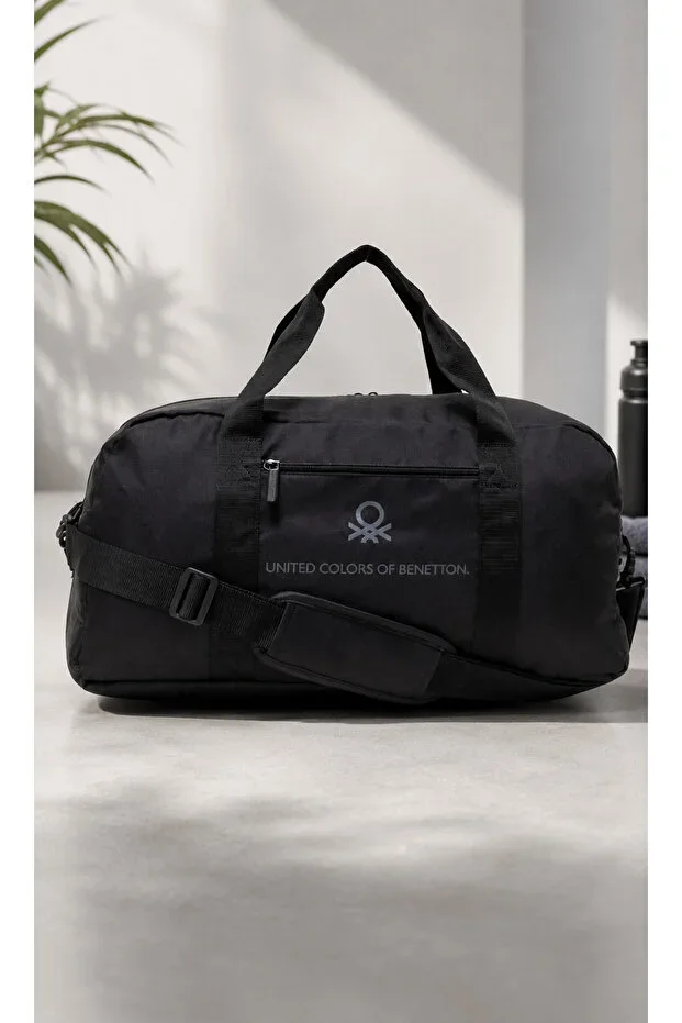 Black Unisex Shoulder Strap Travel Suitcase Sports Bag 21060
