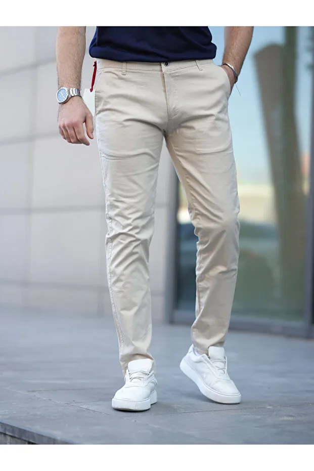 Slim Fit Chino Linen Trousers