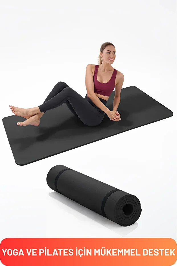 Pilates Yoga Mat Exercise Pilates Cushion Non-slip Yoga Mat Base 180x55 Cm Black