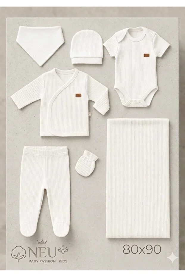 NEU KİDS- Certified 7-piece newborn hospital exit cotton set