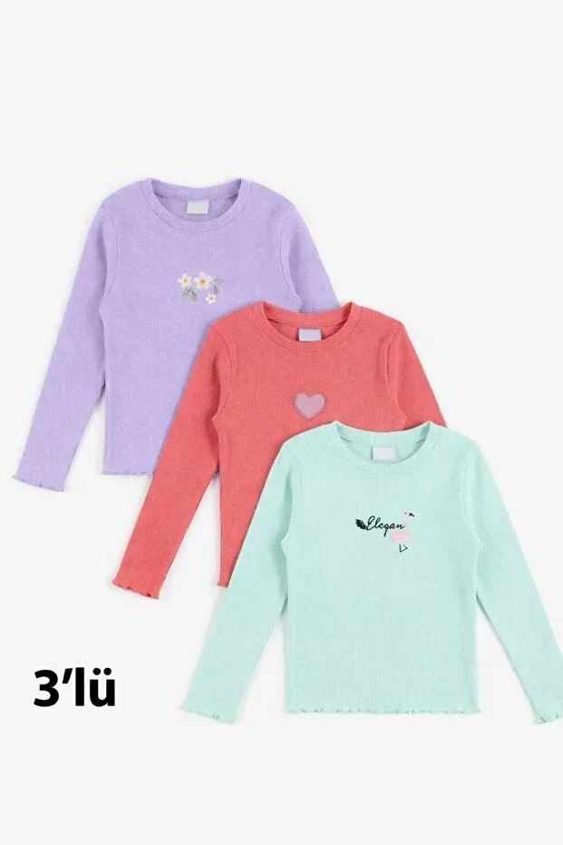 3-Piece Ribana Long Sleeve Seasonal Girl's Sweatshirt (5-12 Years)