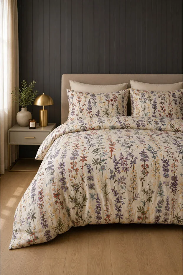 Double Duvet Cover Set with Fitted Sheet | Botanical Model