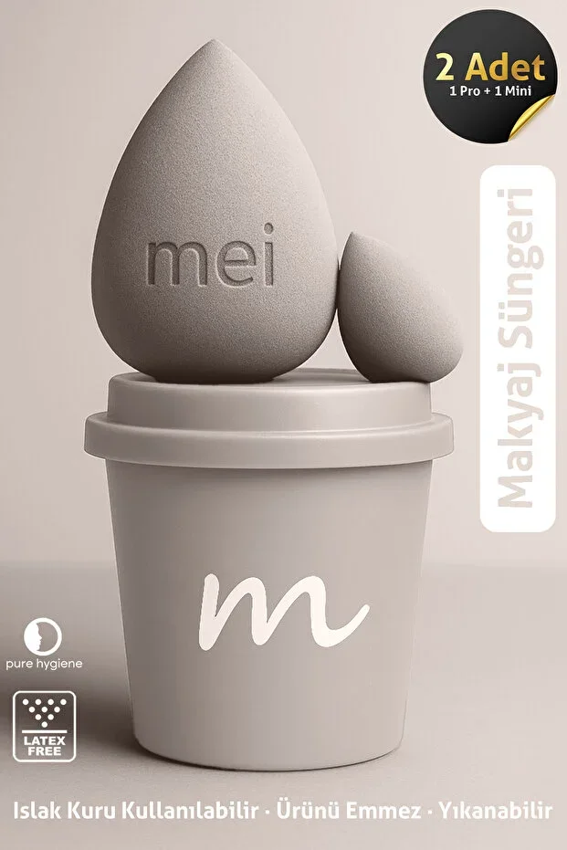 Makeup Sponge Foundation Non-Absorbent Sponge Coffee Cup Hygienic Limestone 1 Pro 1 Mini