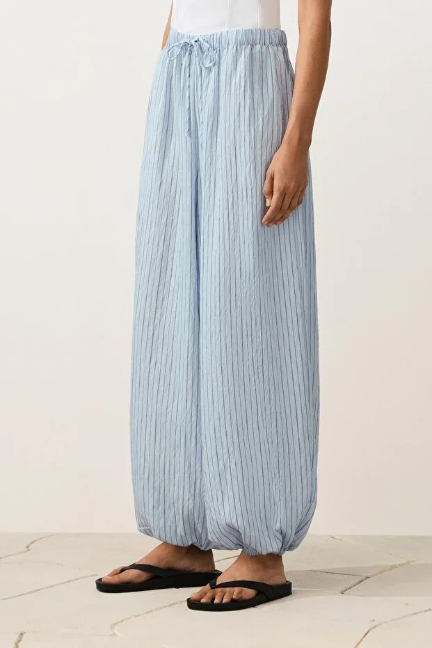 Oysho Striped maxi bloomer trousers