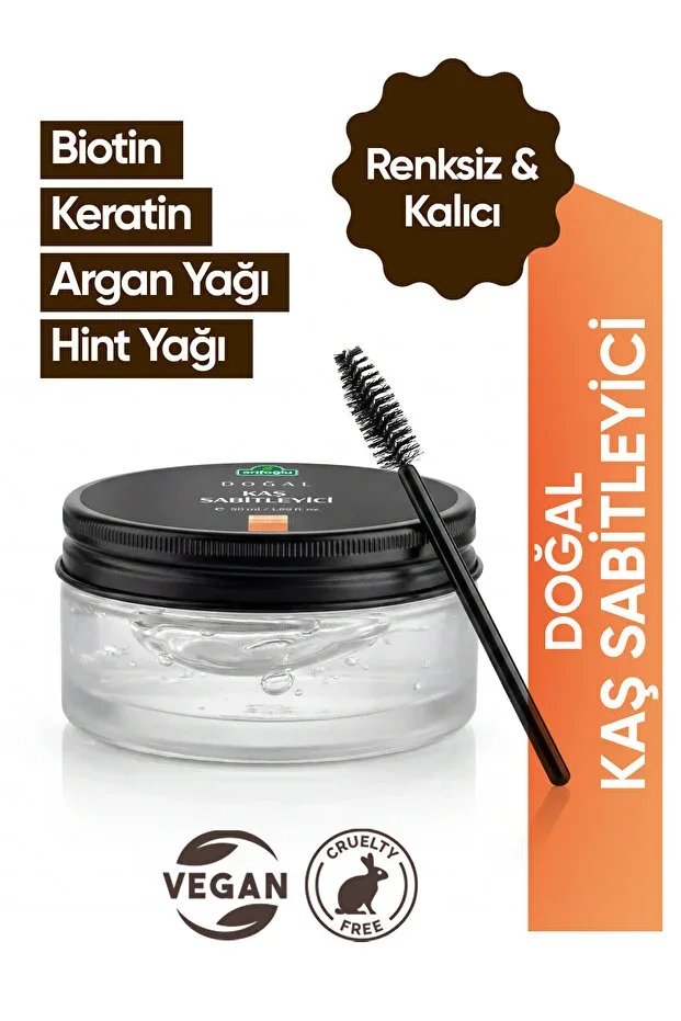 Arifoğlu Natural Eyebrow Fixer, Colorless, Permanent Care, Shaper, Biotin, Keratin and Argan Oil 50 Ml