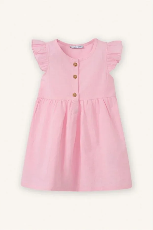%100 Cotton Flamed Poplin Dress Baby Girl Z7402A226SM