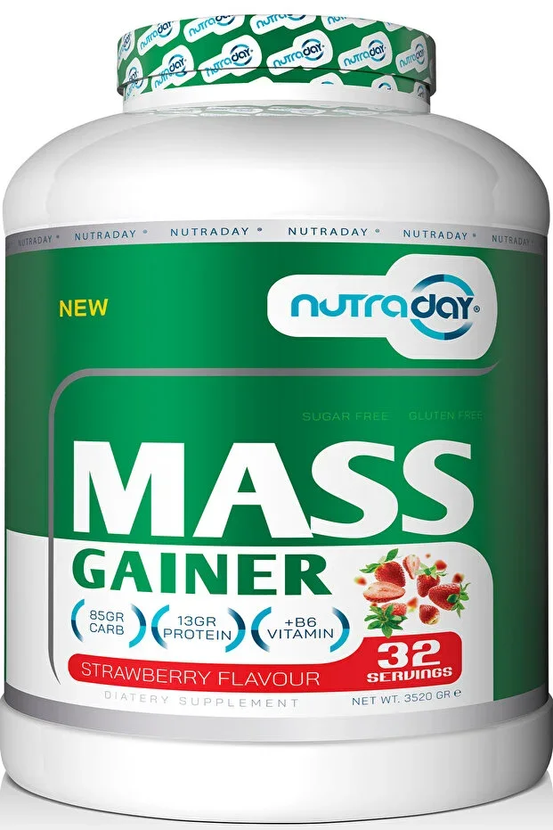 Carbohydrate Powder Mass Gainer 3520 Gram Strawberry Flavored Volume Mass Muscle GainerMass