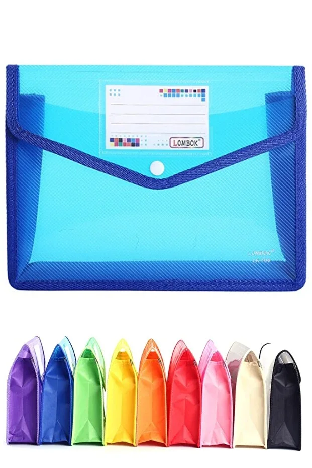 A4 Document File, Pp Bellows Bag 2 Pcs Blue