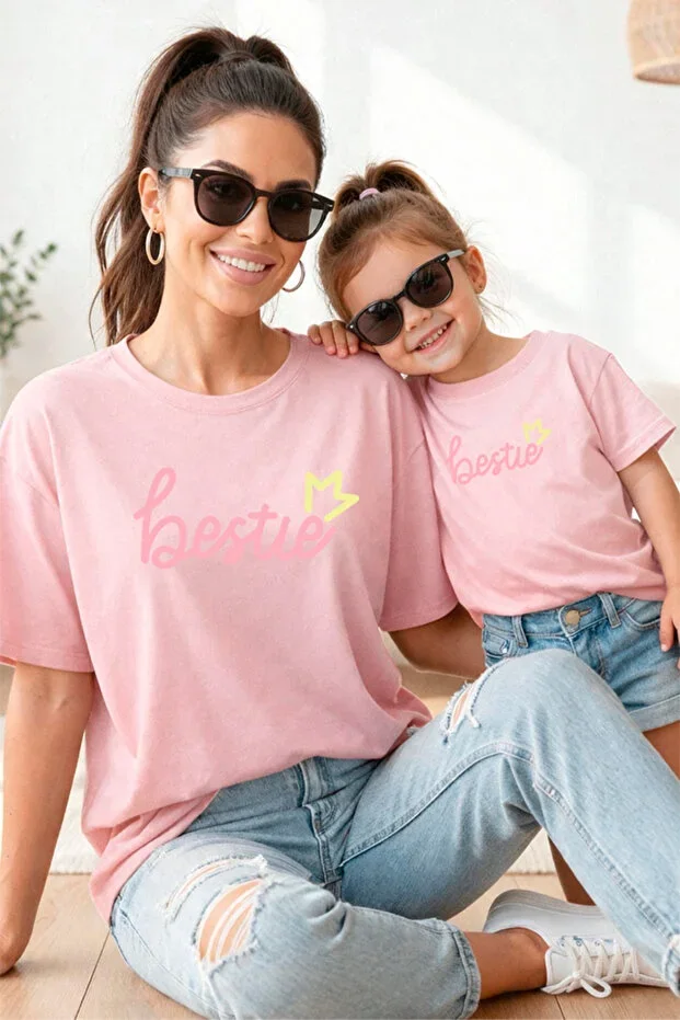 Mother Daughter 100% Cotton T-shirt Mama Mini Mother Daughter SINGLE PRICE