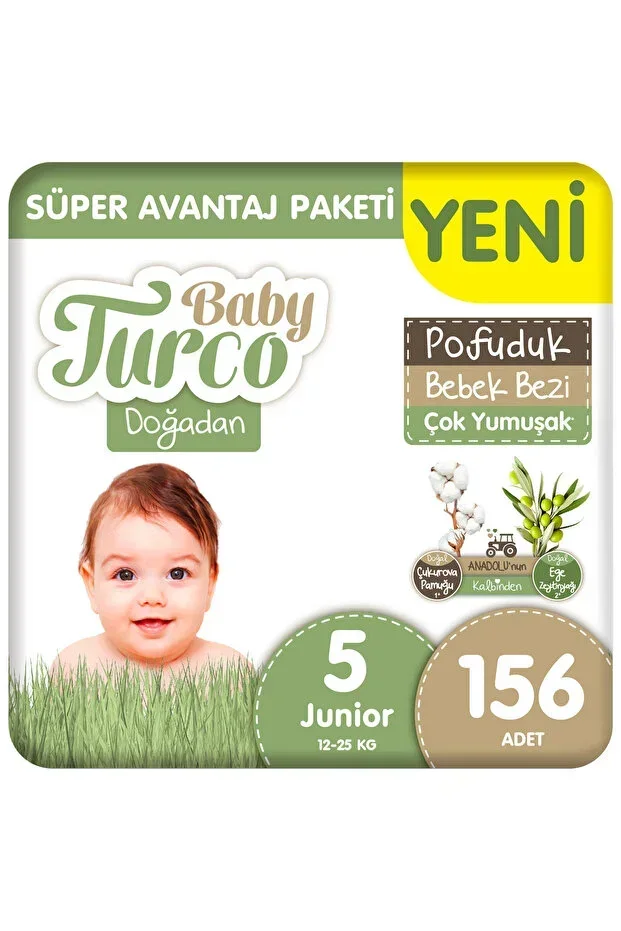 Doğadan Süper Avantaj Paketi Pofuduk Baby Diaper Size 5 Junior 156 Pieces