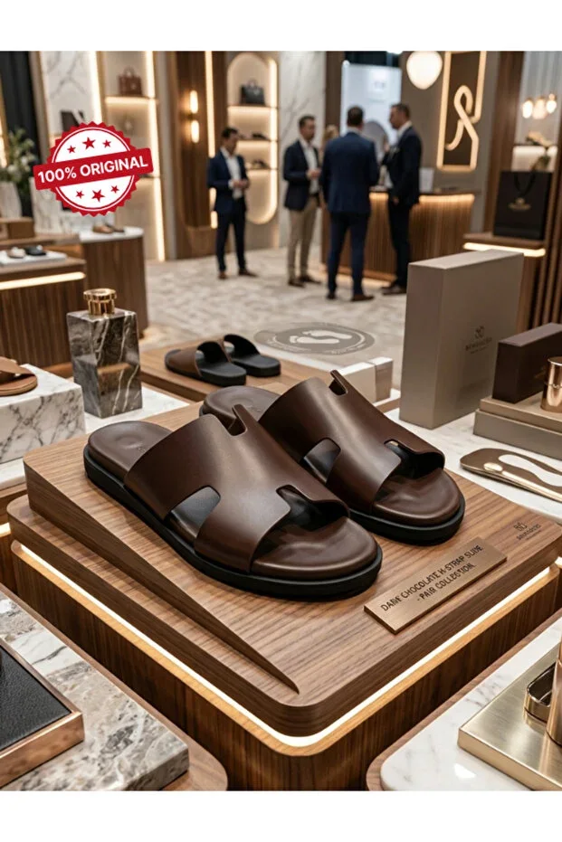 Men's Full Orthopedic Genuine Leather Slippers