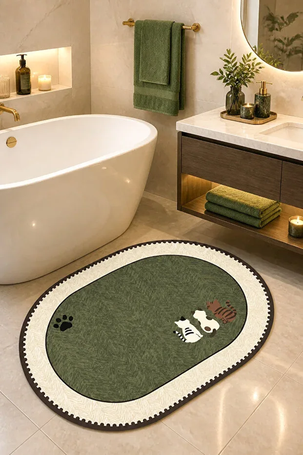 Digital Non-Slip Washable Colorful Modern Bathroom Mat Bathroom Rug