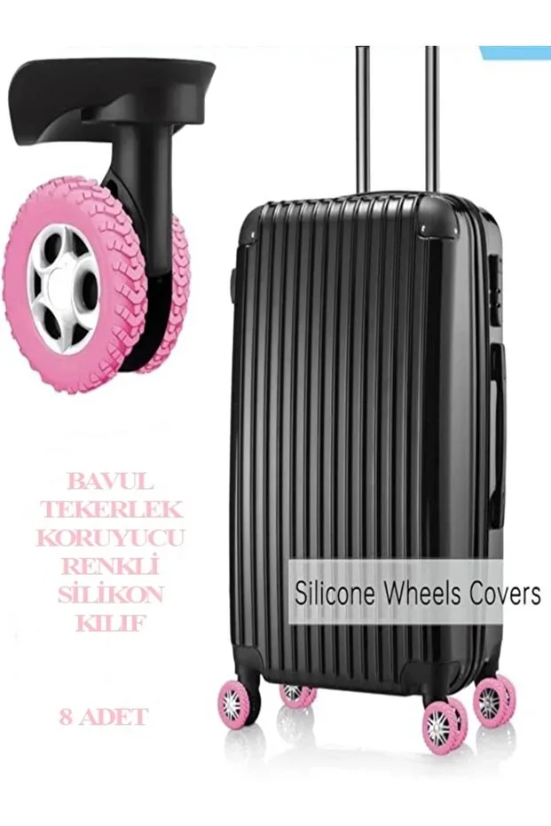 8 Pcs Colored Silicone Suitcase Wheel Cover, Luggage Wheel Protector Reducing Noise