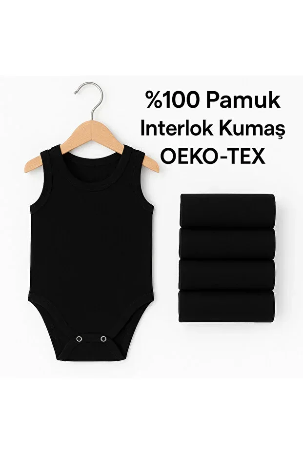 Baby 100% Cotton Combed Jersey Bodysuit 5-Piece Set Round Neck Sleeveless Bodysuit