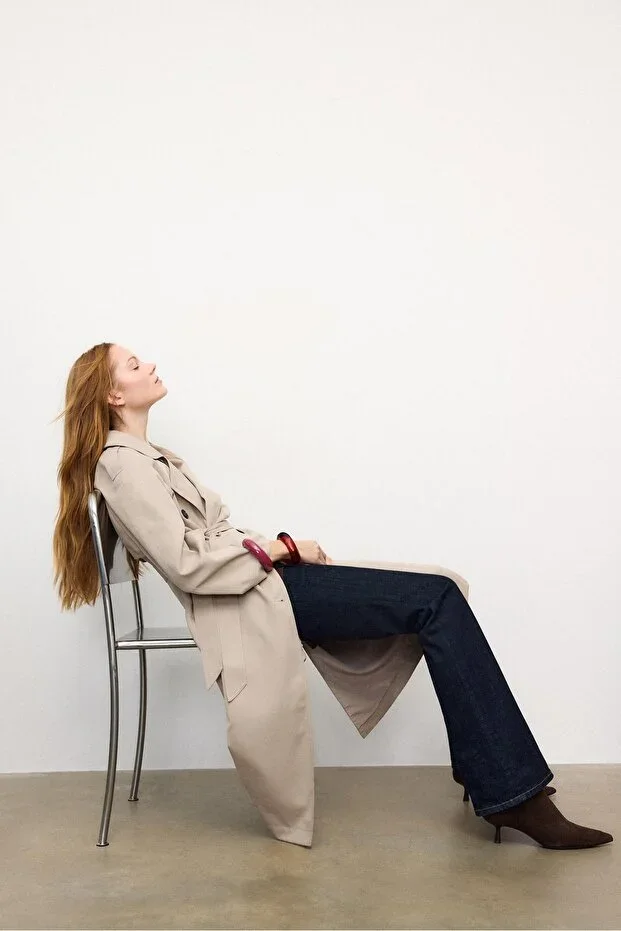 Loose long trench coat