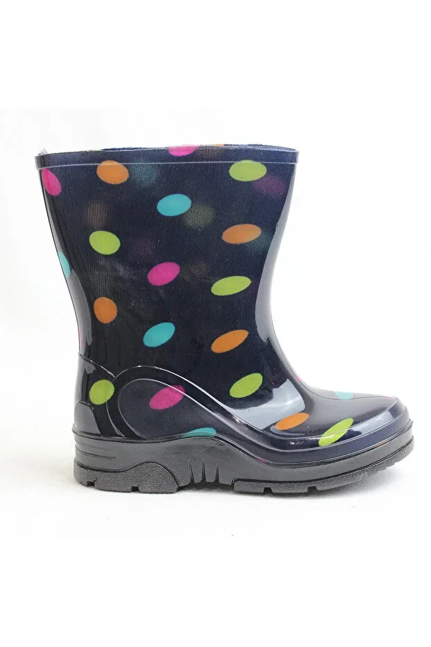 Unlined Daily Kids Rain Boots Dotted