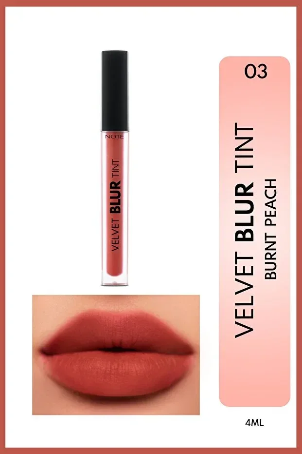Velvet Blur Tint Velvet Finish Moisturizing Matte Lipstick - 03 Burnt Peach - Nude