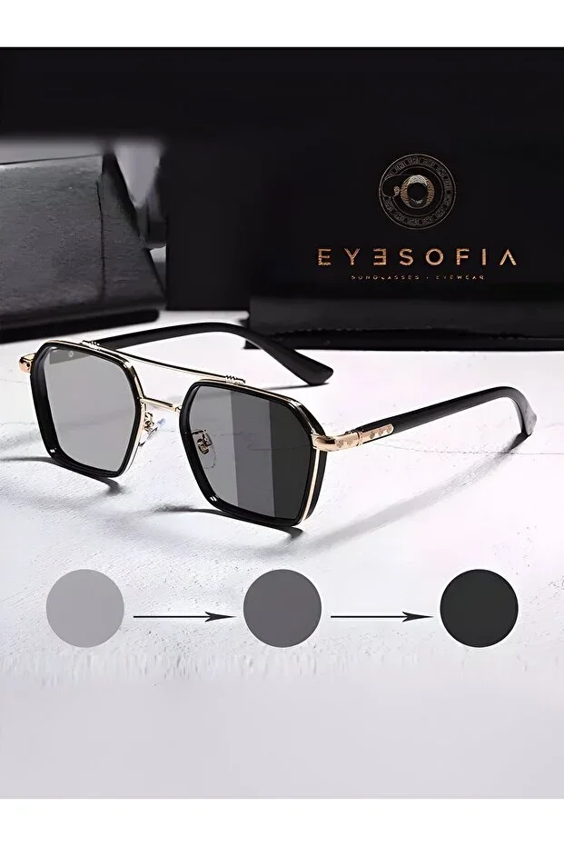 Sunglasses Men UV400 CE Certified Gold Black