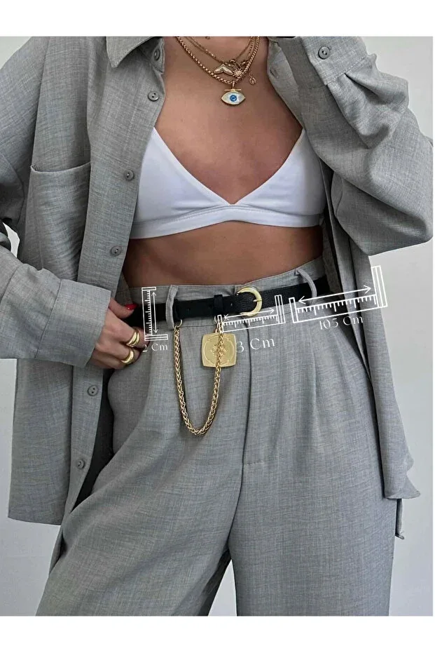 Fiori Women's Belt with Royal Chain Medallion Detail, Jacket Belt, Dress Belt, Shirt Belt