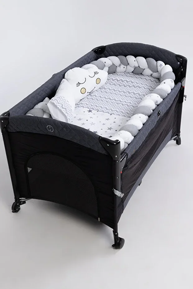 Braided Park Crib Sleep Set Grey 70x110, 70x120, 70x130, 60x120