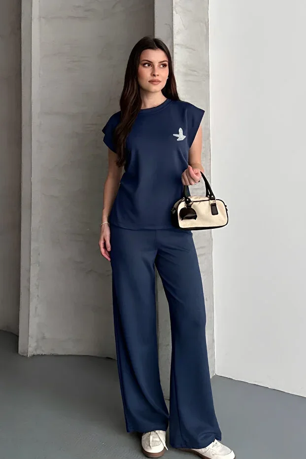 Women's Modal Fabric Tracksuit with Side Button Detail
