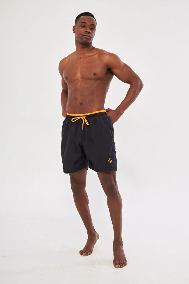 Colored Pocket Zippered Swim Shorts
