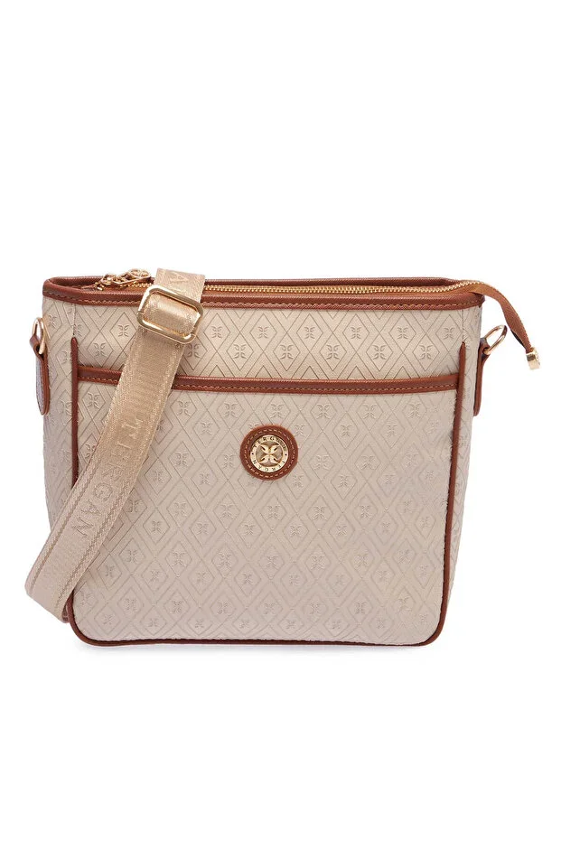 Bej Print Women's Crossbody Bag - S26Y1PR09128-S7G