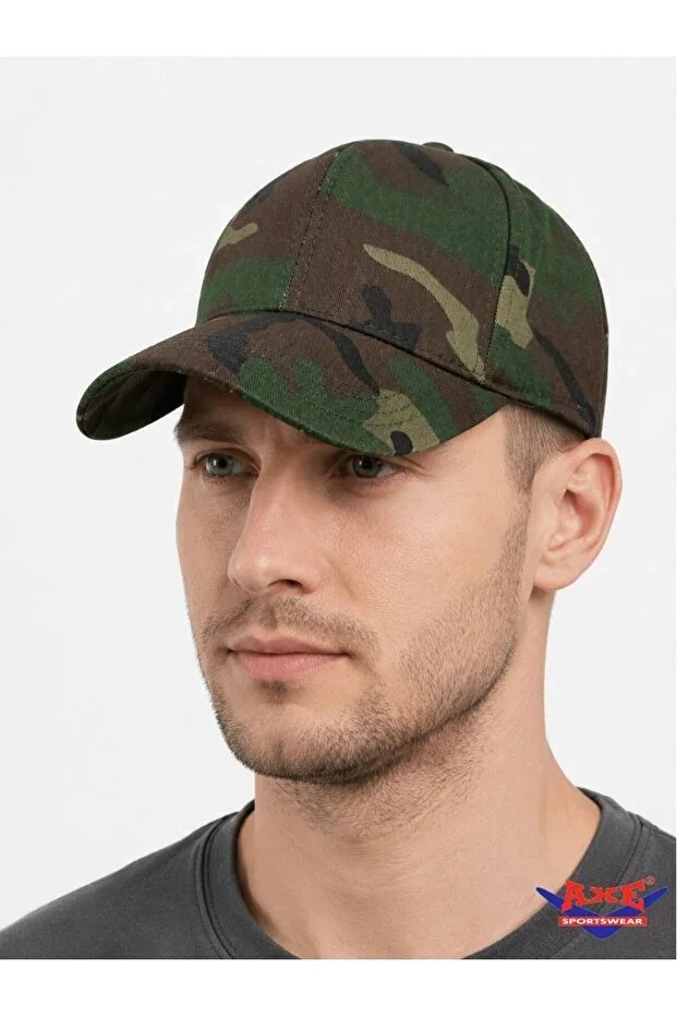 Camouflage Pattern Velcro Adjustable Military Cap Hunter Fisherman Hat AXE SPORTSWEAR