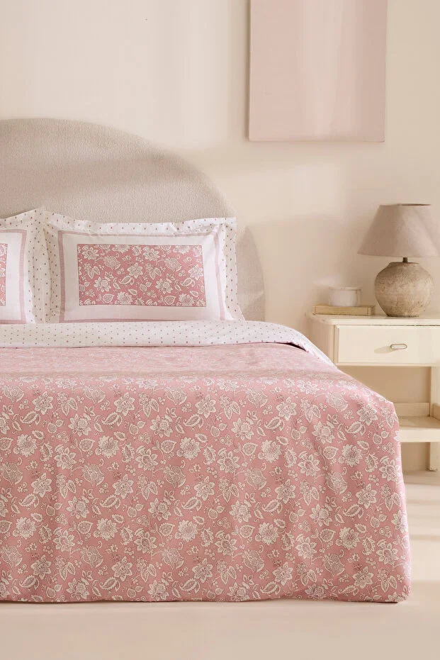 Celerina Pink 100% Cotton Double Fitted Sheet Set
