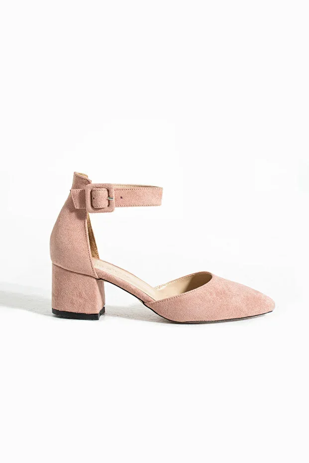 Women's Burgundy Suede Shoe Evening Stiletto Thick Heel Wedding Shoe 5.5cm