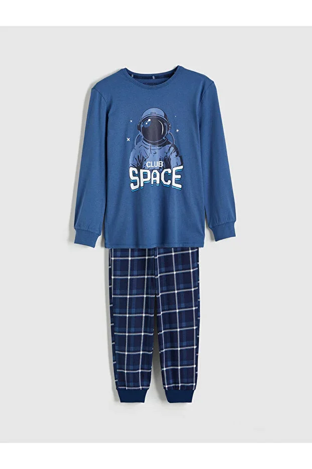 Bicycle Collar Printed Boys Pajamas
