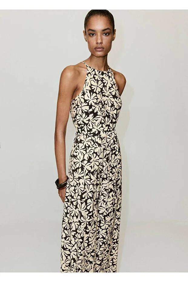 Floral print playsuit with belt