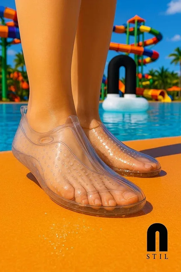 Daily Unisex Transparent Water Shoes Non-Slip Durable Sole Stylish Pool Beach Rafting Sandal 130