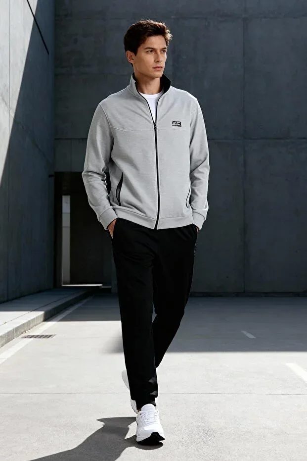 Hugo Grey Melange - Black Jogger Men's Tracksuit - 85198