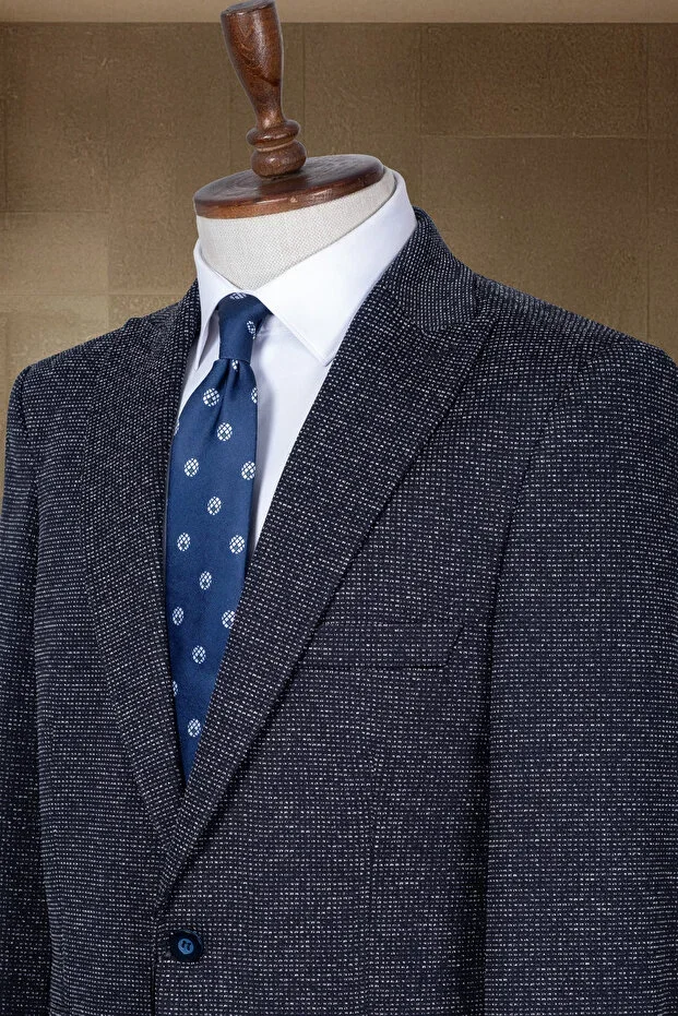 Navy Blue Italian Style Slim Fit Classic Men's Blazer Jacket